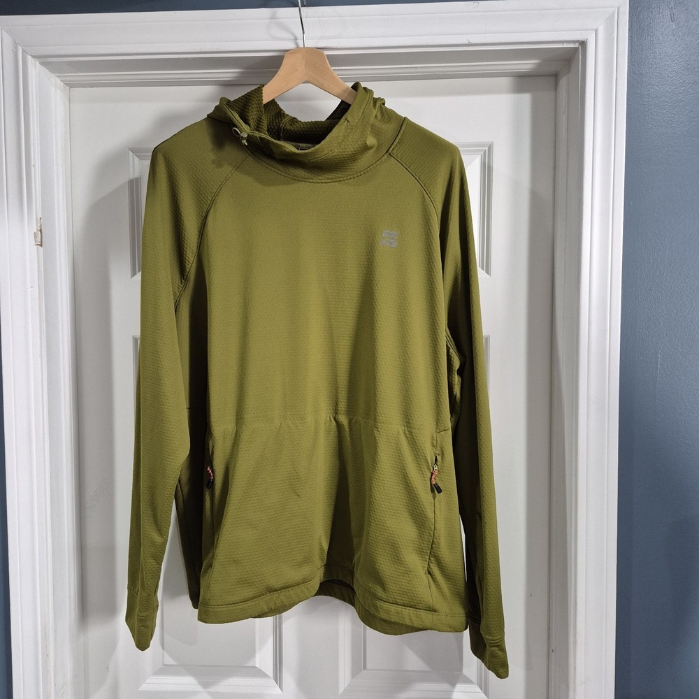 Duluth Alaskan Hardgear Hoodie Mens 2XL Green Grid Fleece Crosslayer Hiking AKHG